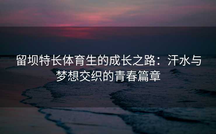 留坝特长体育生的成长之路：汗水与梦想交织的青春篇章